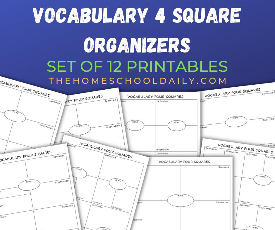 Four Square Writing Method - Free Printable Template Worksheet