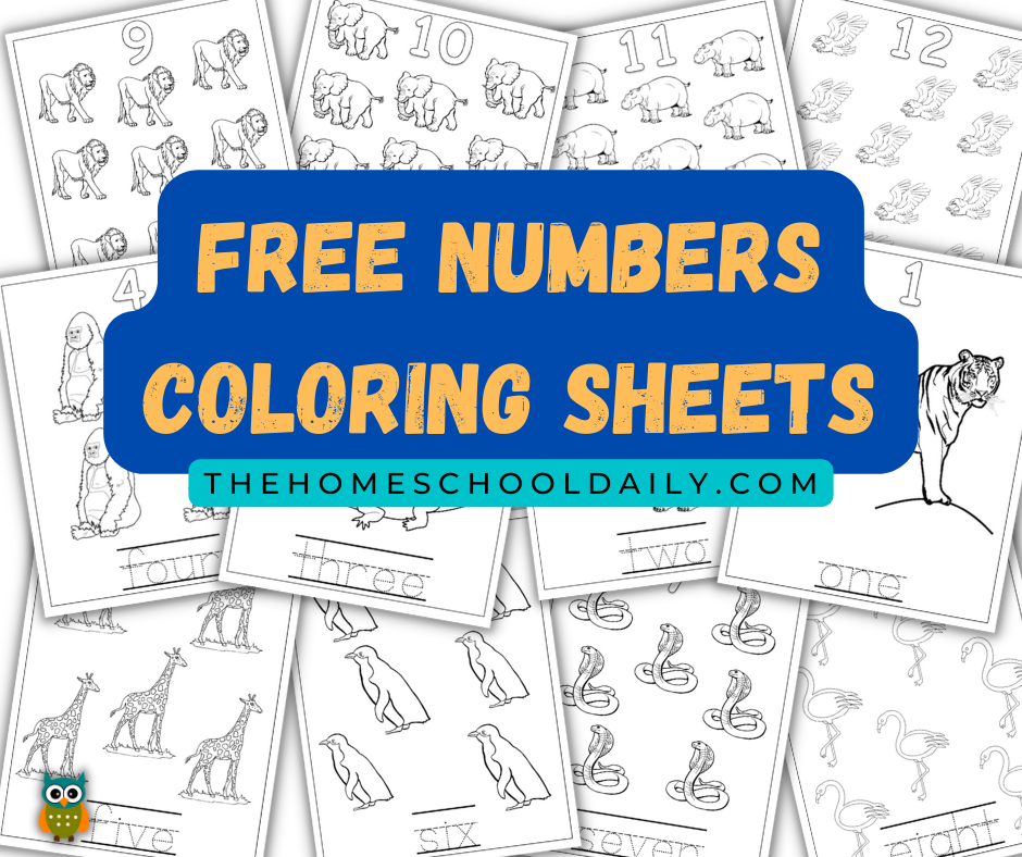 Free Numbers Coloring Sheets The Homeschool Daily
