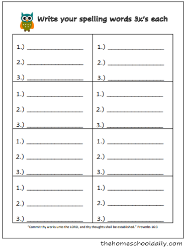 1st Grade Spelling Tasks Pack - The Homeschool Daily