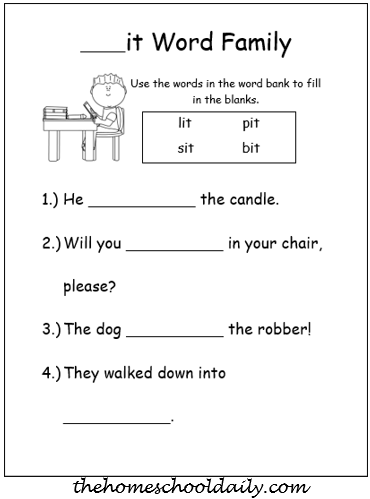 word family printables activities the homeschool daily