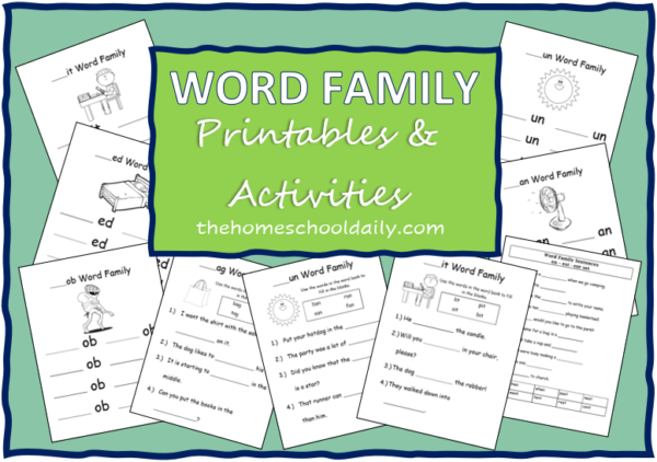 WORD FAMILY PRINTABLES & ACTIVITIES - The Homeschool Daily