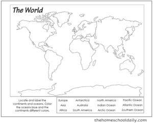 Free Printable World Maps & Activities - The Homeschool Daily