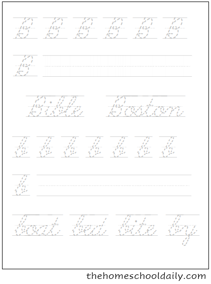 A to Z Cursive Handwriting Sheets - The Homeschool Daily