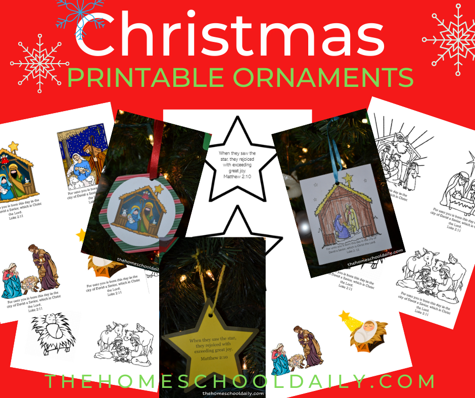 Printable Christmas Ornaments - The Homeschool Daily