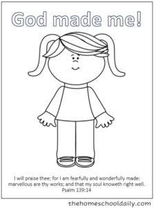 God Made Me Printables - The Homeschool Daily