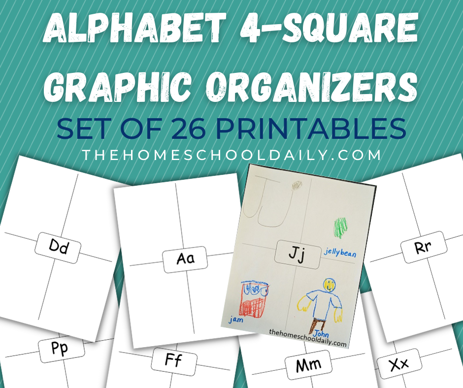 Alphabet 4-Square Graphic Organizers - The Homeschool Daily