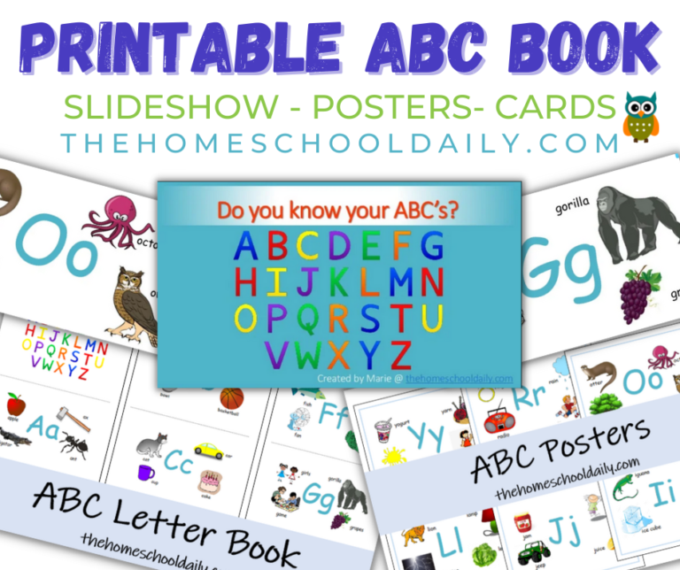 Free Printable ABC Book & More The Homeschool Daily