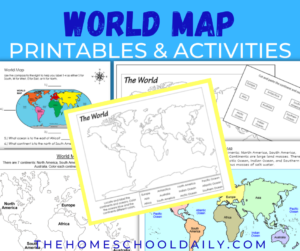 Free Printable World Maps &amp; Activities - The Homeschool Daily