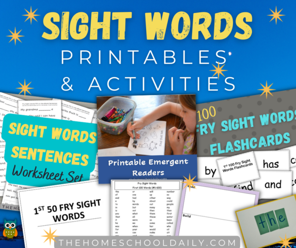 Sight Words Printables &amp; Activities - The Homeschool Daily