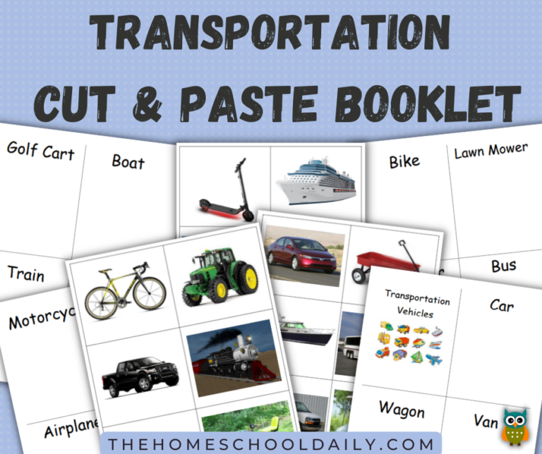 Transportation Cut & Paste Booklet - The Homeschool Daily