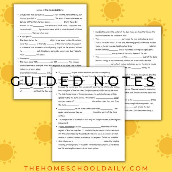 Sun PowerPoint & Guided Notes - The Homeschool Daily