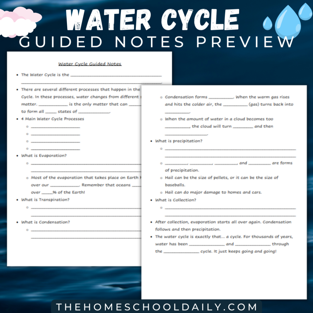 water cycle homework