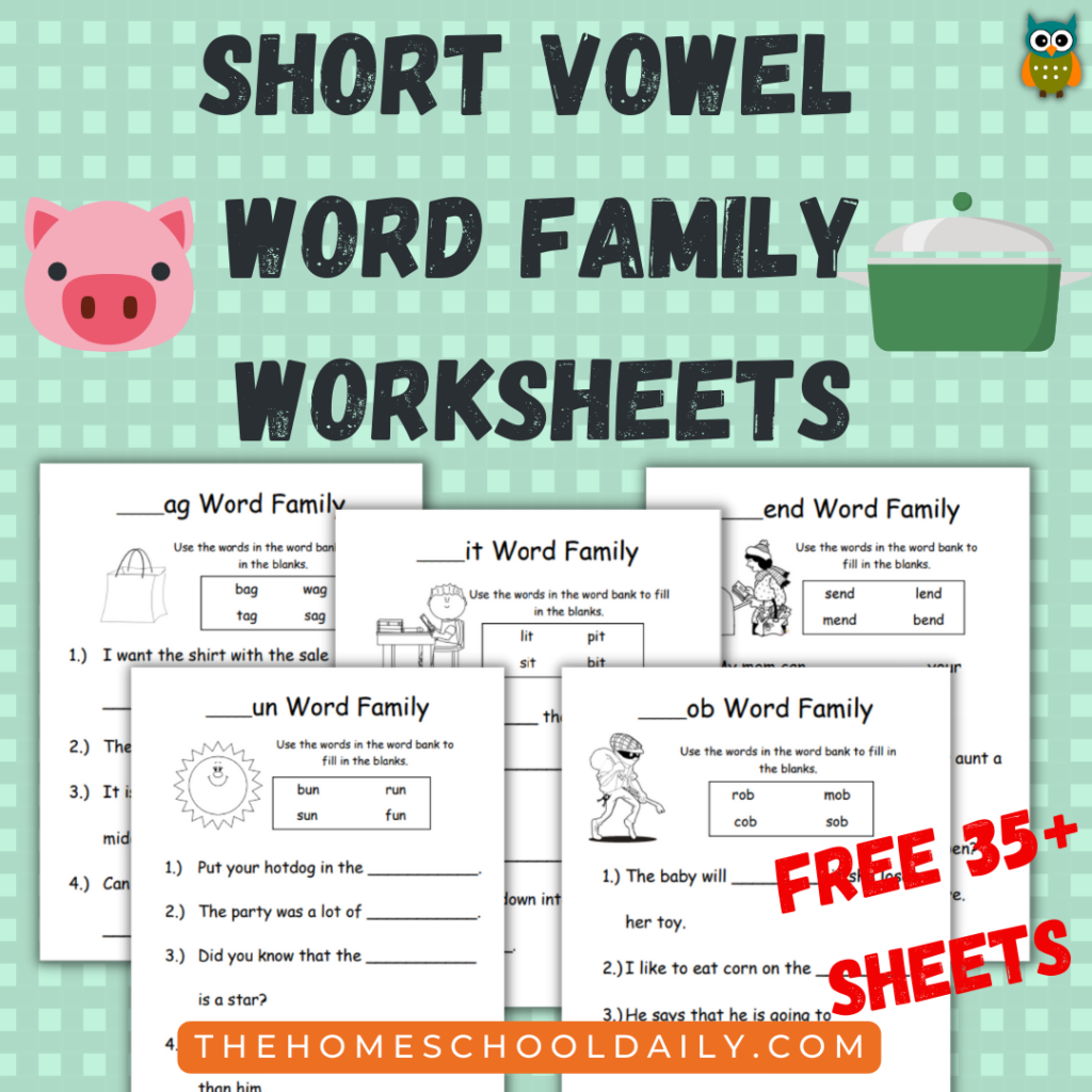 word family printables & activities