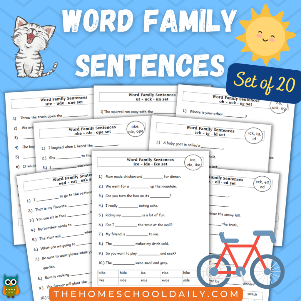 word family printables & activities