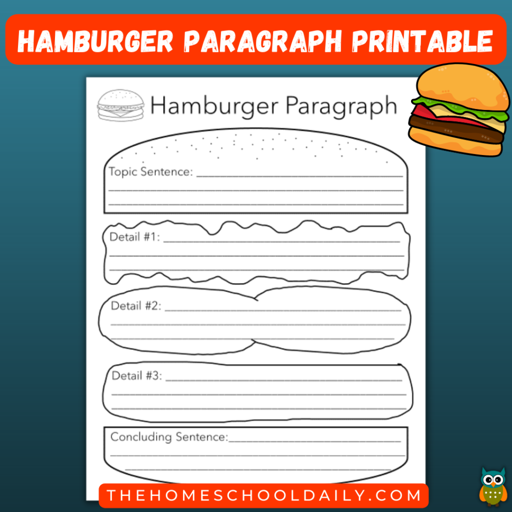 Hamburger Paragraph Printables - The Homeschool Daily