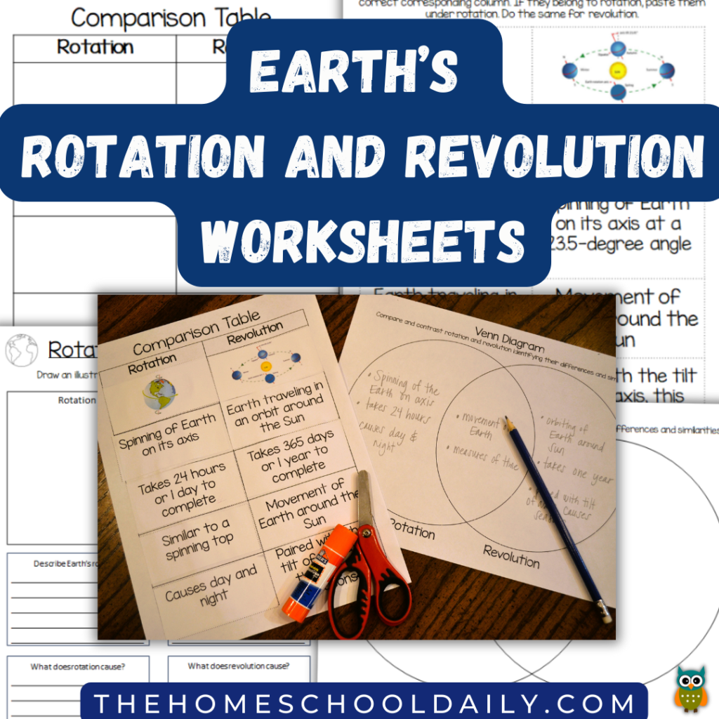 Rotation and Revolution Worksheets - The Homeschool Daily