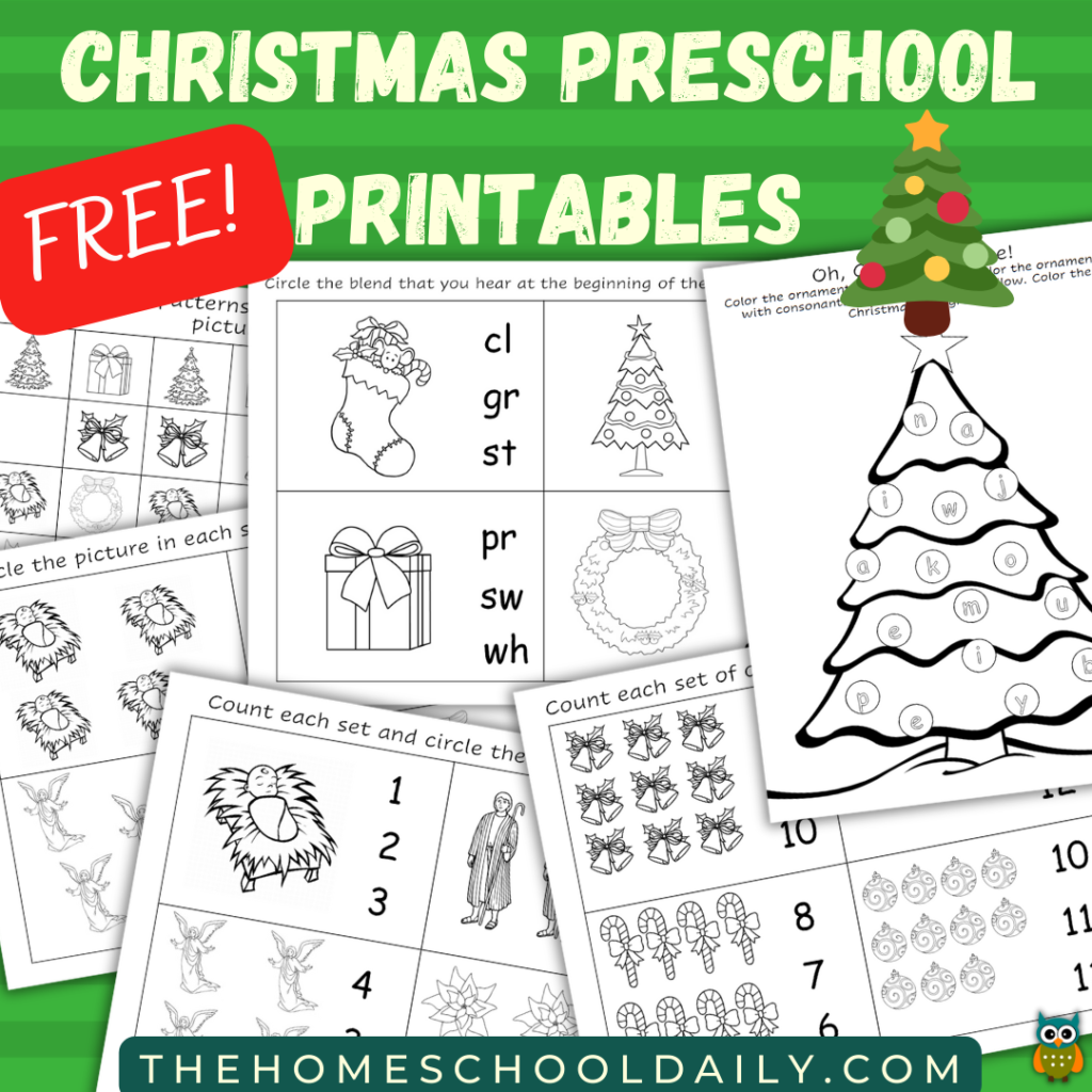 FREE Christmas Preschool Printables - The Homeschool Daily